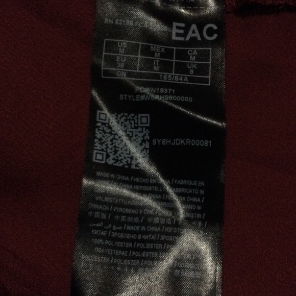 Burgundy GUESS cold shoulder front tassel tie top - Picture 6 of 8